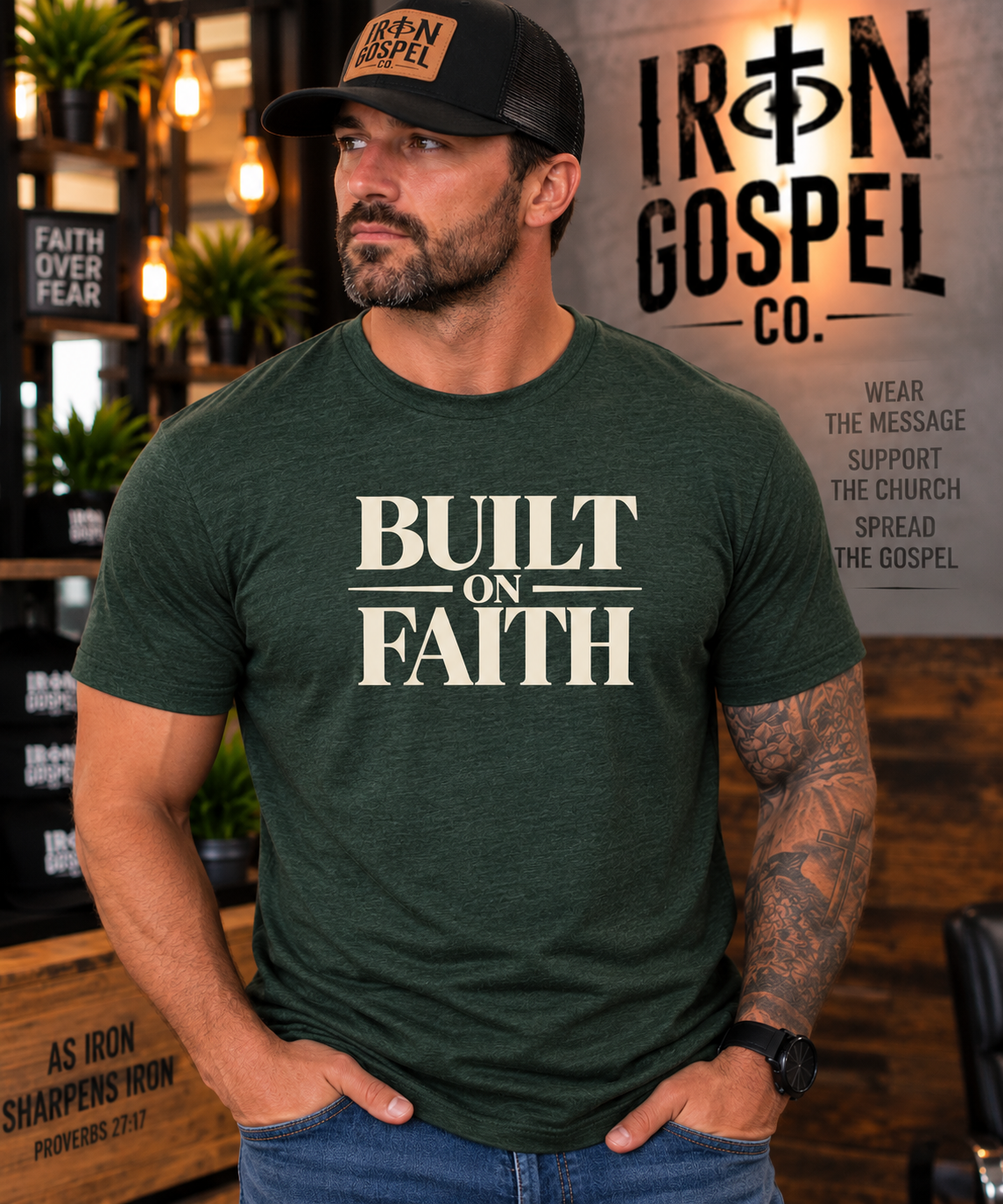Built on Faith — Men's Cotton Blend Tee