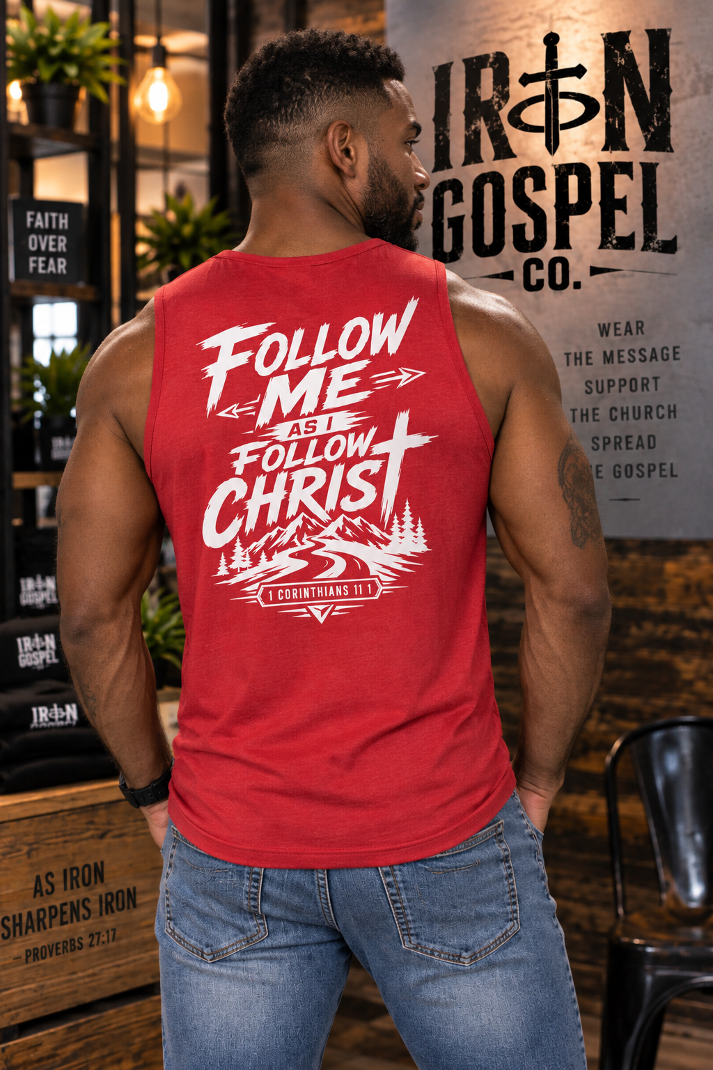 Follow Me As I Follow Christ — Men’s Christian Performance Tank