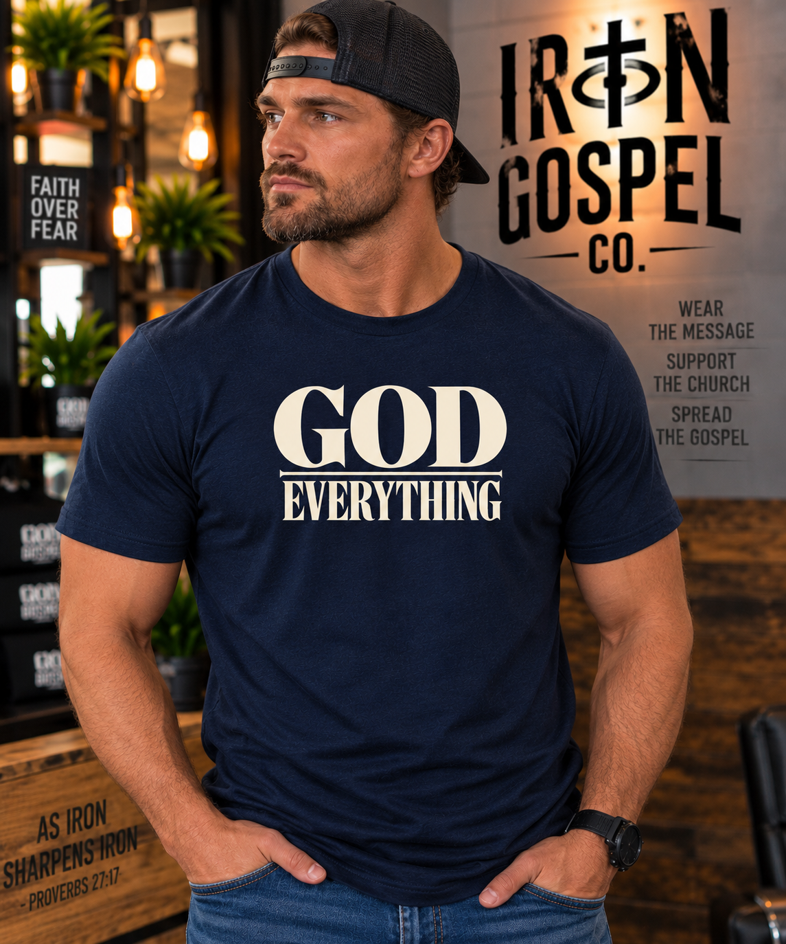 God Over Everything — Men's Cotton Blend Tee
