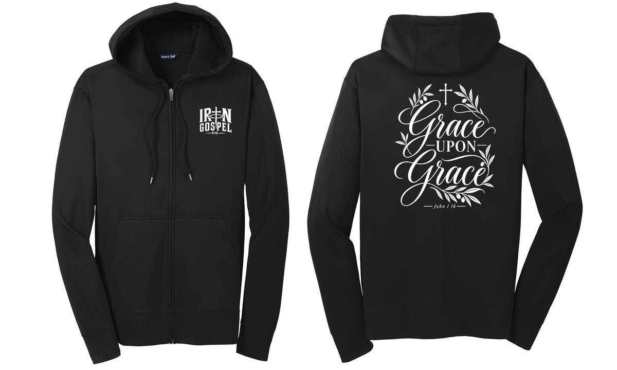 Grace Upon Grace – Unisex Performance Full-Zip Hoodie