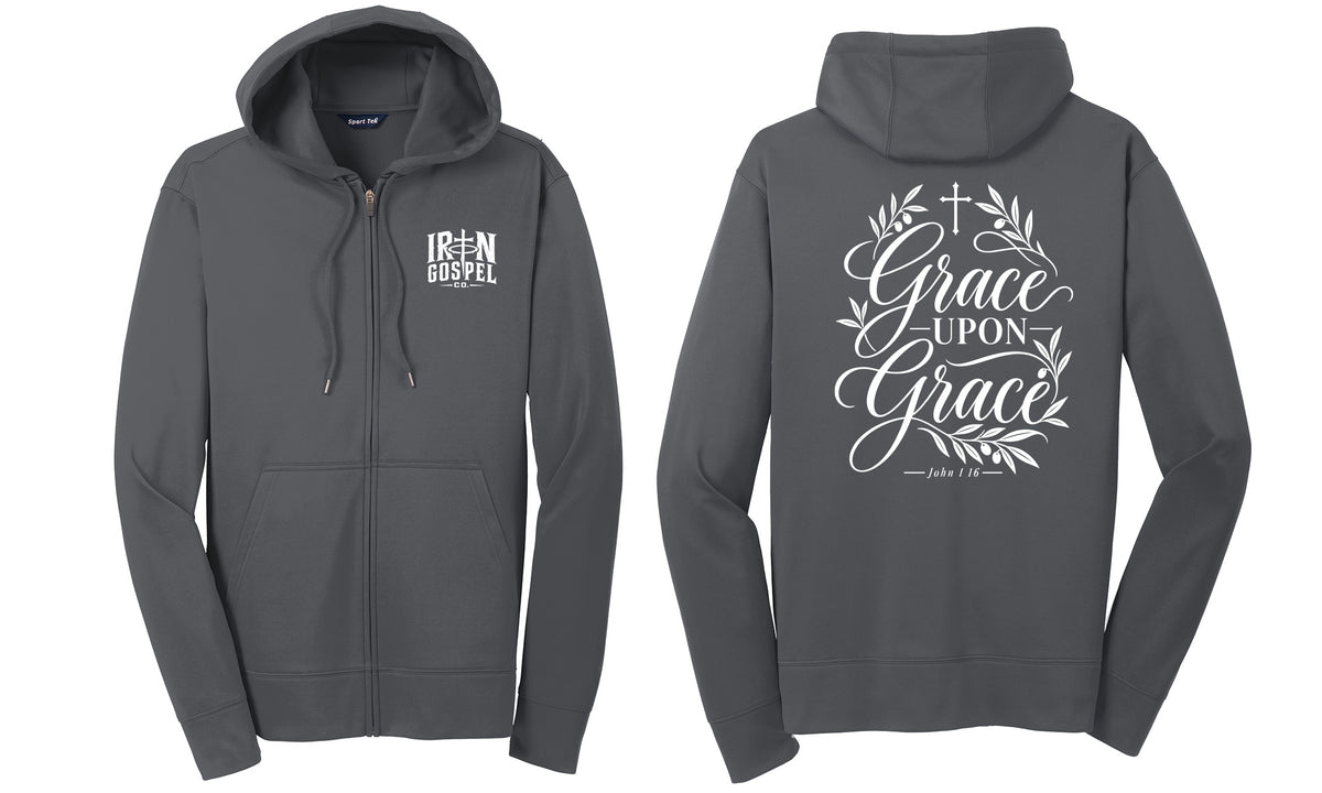 Grace Upon Grace – Unisex Performance Full-Zip Hoodie