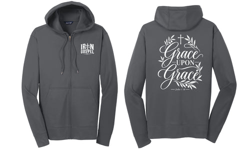 Grace Upon Grace – Unisex Performance Full-Zip Hoodie