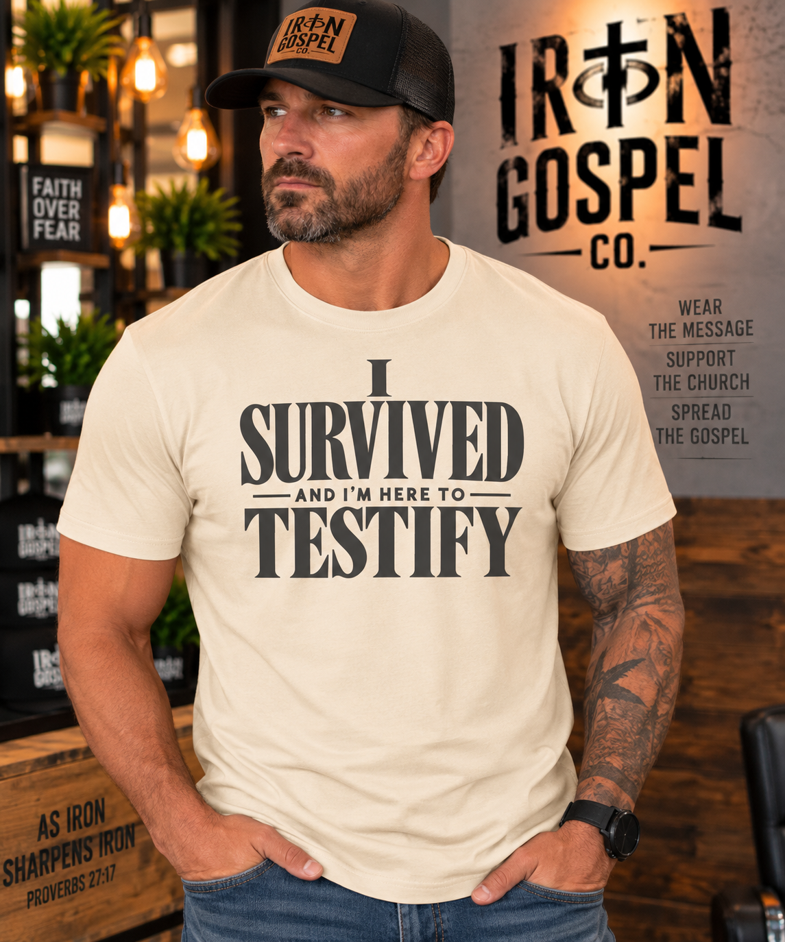 I Survived and I'm Here to Testify — Men's Cotton Blend Tee