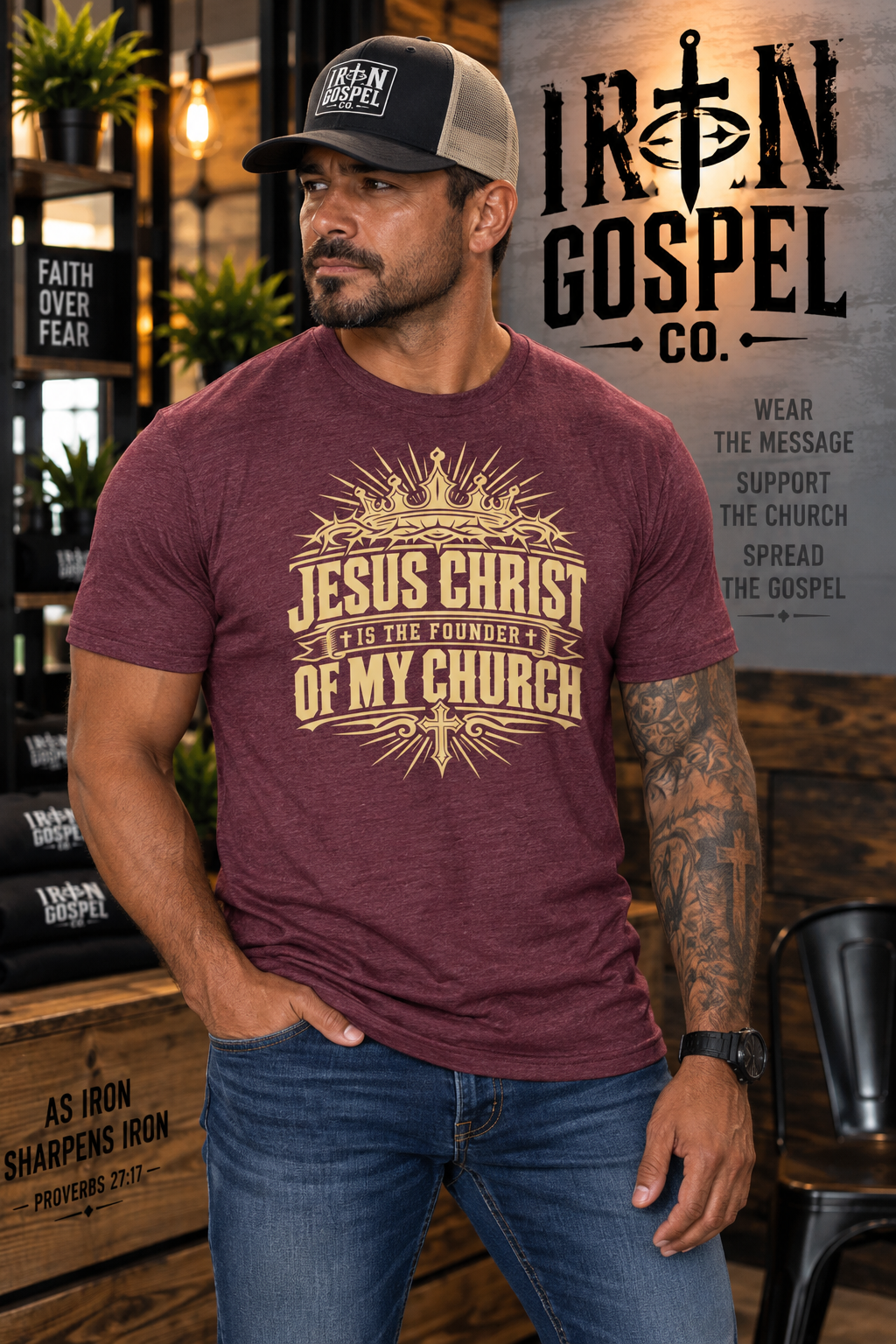 Jesus Christ Is the Founder of My Church — Men’s Cotton Blend Tee