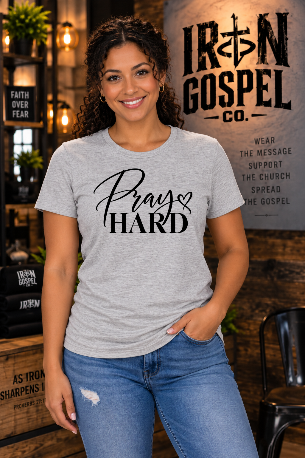 Pray Hard — Women's Cotton Blend Tee