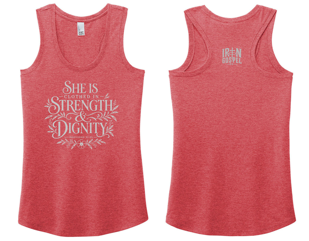 She Is Clothed – Women’s Tri-Blend Racerback Tank