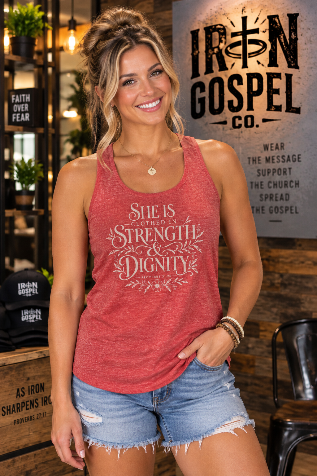 She Is Clothed – Women’s Tri-Blend Racerback Tank