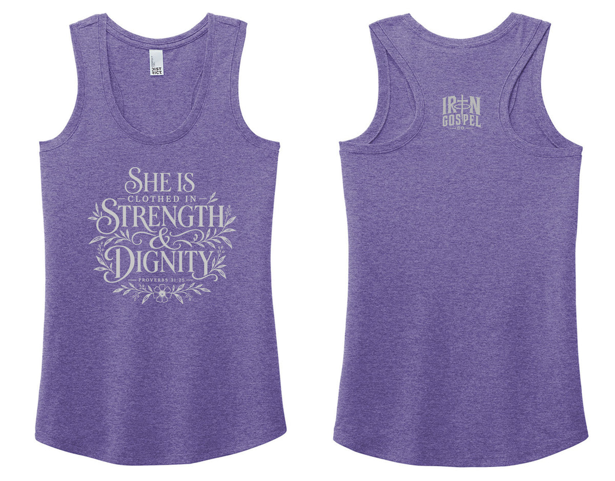 She Is Clothed – Women’s Tri-Blend Racerback Tank